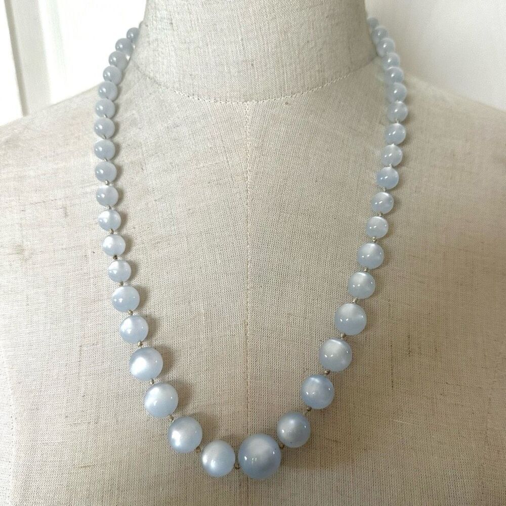 Light blue moonglow vintage necklace